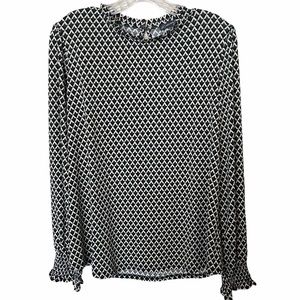 Adrianna Papell Green Geometric Diamond Blouse